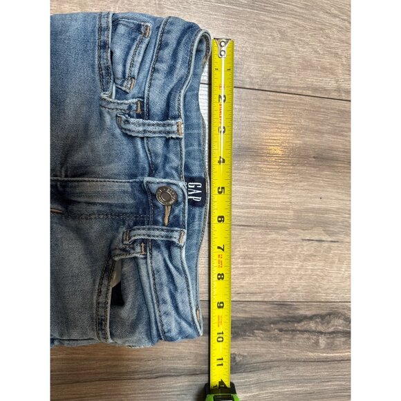 Gap Kids Stretch High Rise Jegging Denim Jeans Size 6 Distressed Blue Wash Casua - Picture 3 of 6